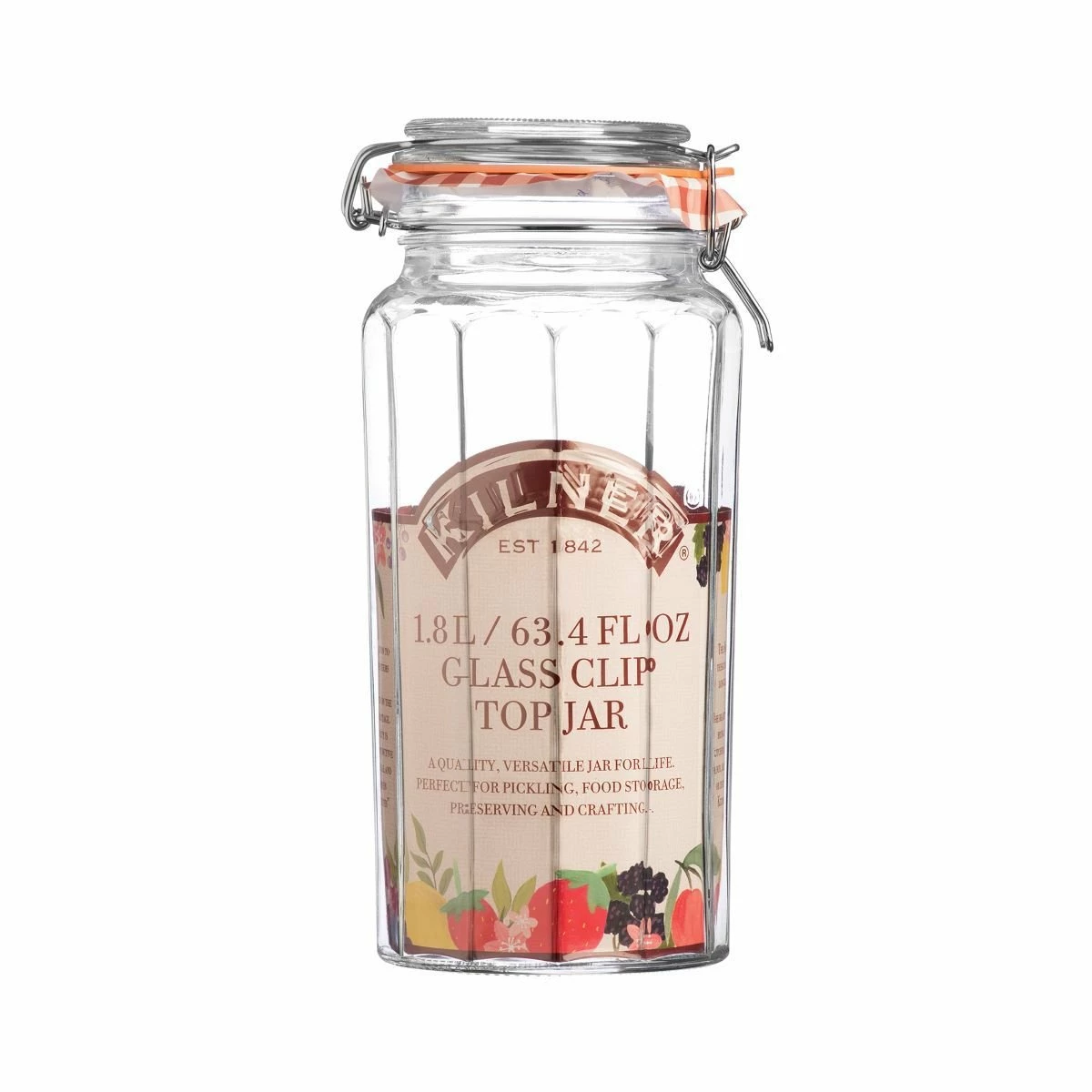 Kilner Facetted Clip Top Jar | 63.4oz 4 Kilner Facetted Clip Top Jar | 63.4oz - Image 2