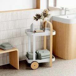 Umbra Bellwood Bar/Serving Cart | White-Natural 15 Umbra Bellwood Bar/Serving Cart | White-Natural -Dinnerware Sales 1015392 668 bellwood bar cart i04