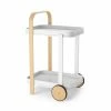 Umbra Bellwood Bar/Serving Cart | White-Natural -Dinnerware Sales 1015392 668 bellwood bar serving cart wht nat cc01