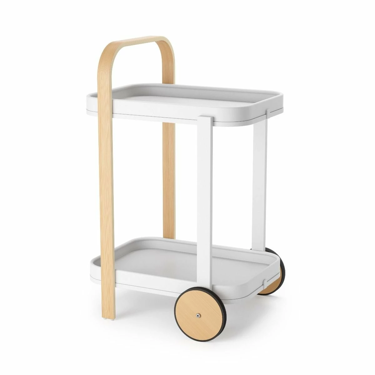 Umbra Bellwood Bar/Serving Cart | White-Natural 3 Umbra Bellwood Bar/Serving Cart | White-Natural