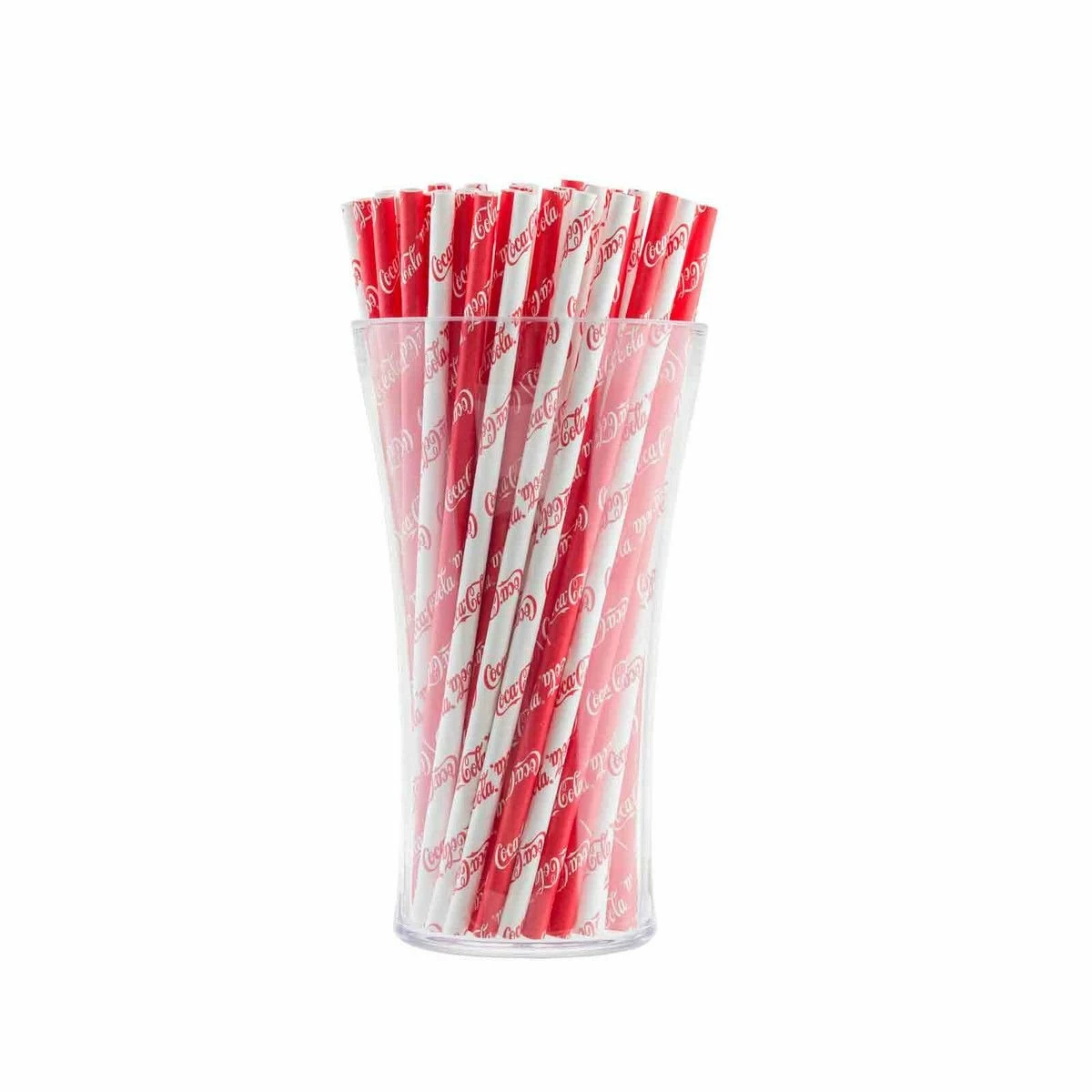 TableCraft 7.5" Coca-Cola Red & White Stripe Paper Straws | Qty 100 4 TableCraft 7.5" Coca-Cola Red & White Stripe Paper Straws | Qty 100 - Image 2
