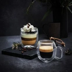 Luigi Bormioli Thermic Double Wall Glassware: 2pc Cafe Coffee Cup Set (10oz) -Dinnerware Sales 10973.01 3