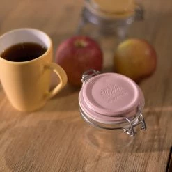 Bormioli Rocco 6.75oz Swing Top Fido Jar | Pink Top -Dinnerware Sales 141360mrg121313 1