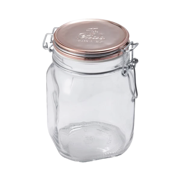 Bormioli Rocco 33.75oz Swing Top Fido Jar | Copper Lid 3 Bormioli Rocco 33.75oz Swing Top Fido Jar | Copper Lid