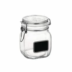 Bormioli Rocco 0.75L Swing Top Storage Jar With Chalkboard Label