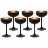 Stolzle 7.75oz Olympia Crystal Champagne Saucer Coupe Glasses - Set Of 6 | Black & Bronze 1 Stolzle 7.75oz Olympia Crystal Champagne Saucer Coupe Glasses - Set Of 6 | Black & Bronze -Dinnerware Sales 273 94 08r
