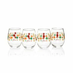 Fiesta® 15oz Stemless Glassware (Set Of 4) | Warm Dots