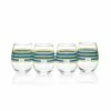 Fiesta® 15oz Stemless Glassware (Set Of 4) | Cool Stripes -Dinnerware Sales 381919