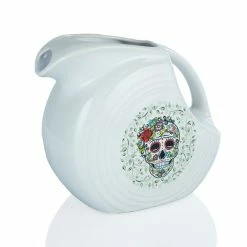 Fiesta® 2 Liter Large Disk Pitcher | Sugar Skull And Vine (White)