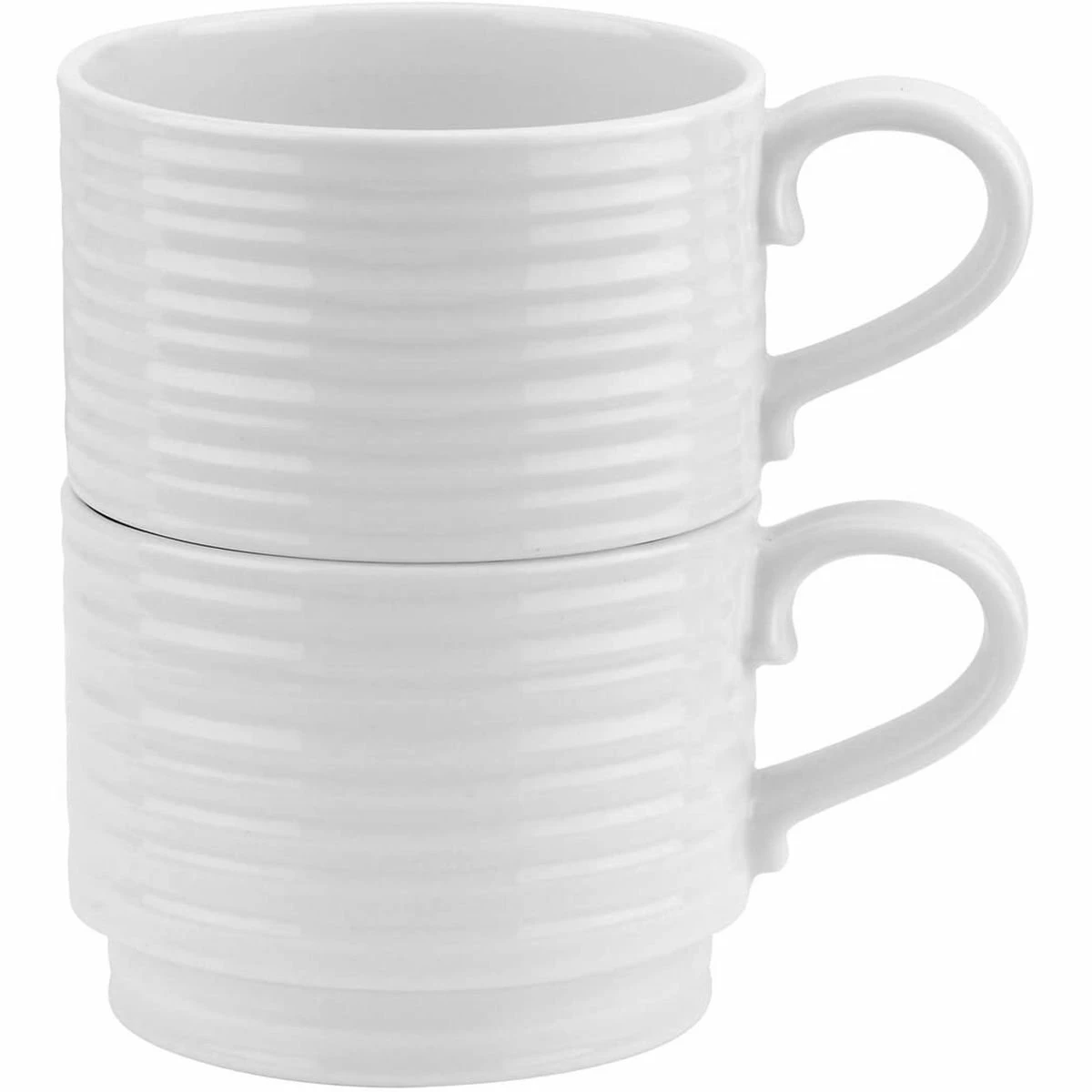 Portmeirion Sophie Conran 12oz Stacking Mugs (Set Of 2) | White 3 Portmeirion Sophie Conran 12oz Stacking Mugs (Set Of 2) | White