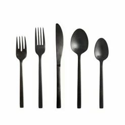 Fortessa Arezzo 5pc Flatware Place Setting - Brushed Black