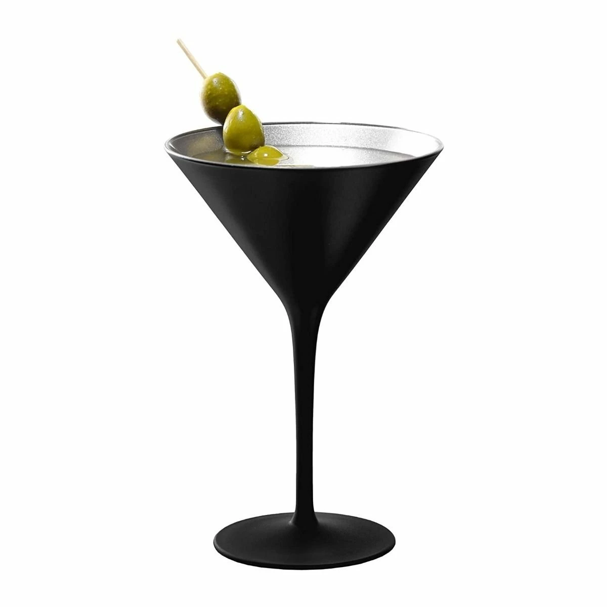 Stolzle 8oz Olympia Crystal Martini Glasses - Set Of 6 | Black & Silver 4 Stolzle 8oz Olympia Crystal Martini Glasses - Set Of 6 | Black & Silver - Image 2