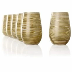Stolzle 15.75oz Olympia Twister Glass Tumblers - Set Of 6 | White & Gold 6 Stolzle 15.75oz Olympia Twister Glass Tumblers - Set Of 6 | White & Gold -Dinnerware Sales 617luw 6v4l. ac sl1500
