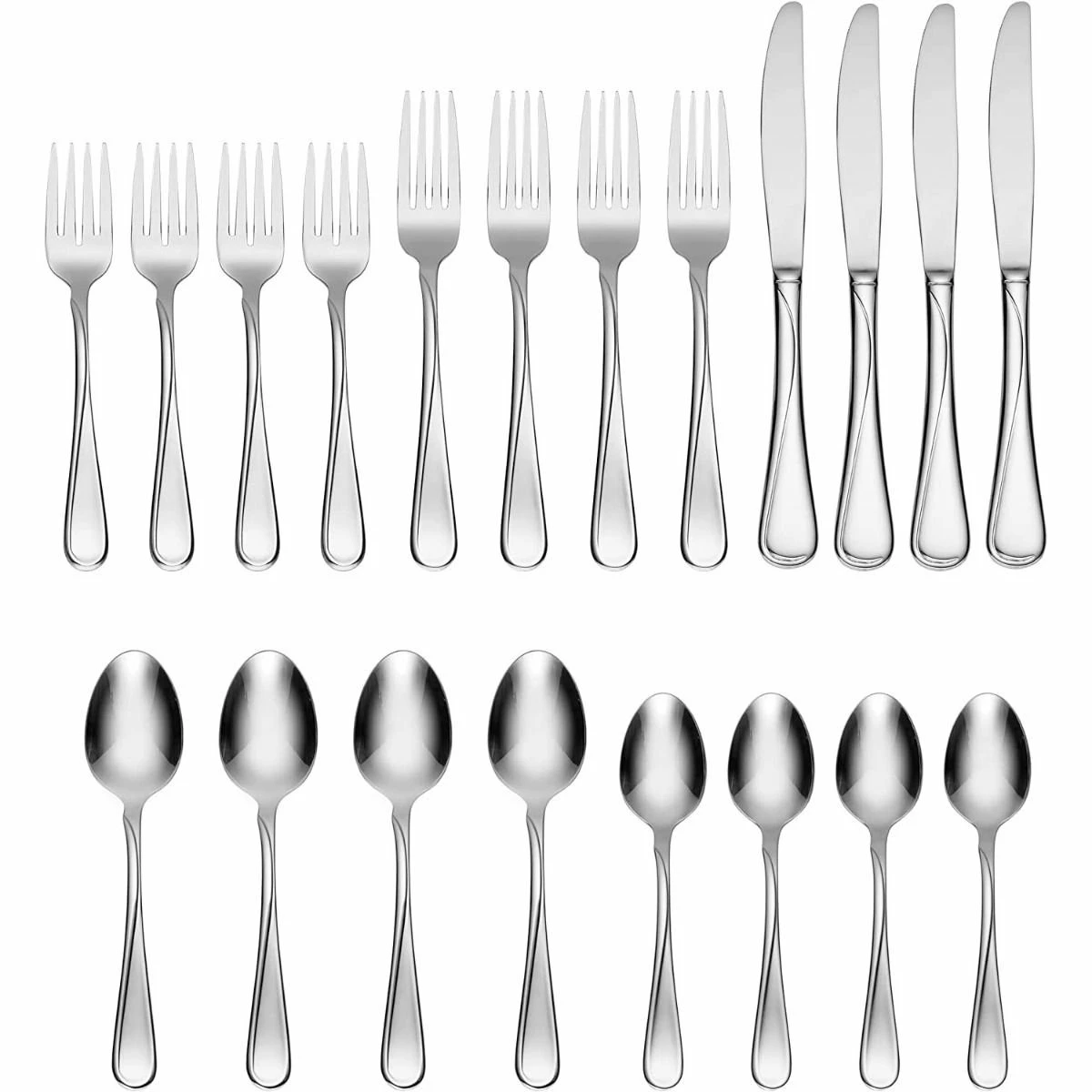 Oneida 18/0 Stainless Steel 20-Piece Flatware Set | Flight 4 Oneida 18/0 Stainless Steel 20-Piece Flatware Set | Flight - Image 2