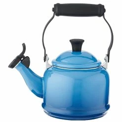 Le Creuset 1.25 Qt. Demi Kettle Tea Pot + 2 - 14oz Mugs Set | Marseille Blue -Dinnerware Sales 71o3tss3 rs. ac sl1500