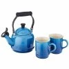 Le Creuset 1.25 Qt. Demi Kettle Tea Pot + 2 - 14oz Mugs Set | Marseille Blue -Dinnerware Sales 71zutmy7v0s. ac sl1500