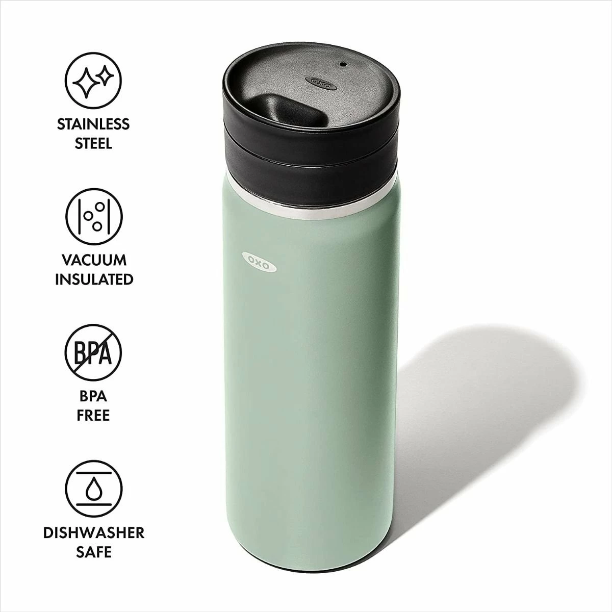OXO Good Grips 20oz Thermal Mug Water Bottle | Jade 7 OXO Good Grips 20oz Thermal Mug Water Bottle | Jade - Image 5