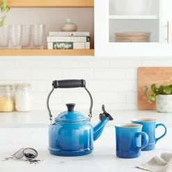 Le Creuset 1.25 Qt. Demi Kettle Tea Pot + 2 - 14oz Mugs Set | Marseille Blue -Dinnerware Sales 81ipscl9ras. ac sl1500