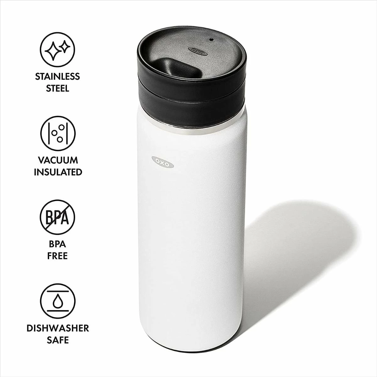 OXO Good Grips 16oz Thermal Mug Water Bottle | Quartz 4 OXO Good Grips 16oz Thermal Mug Water Bottle | Quartz - Image 2