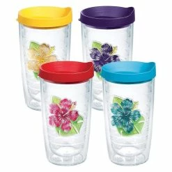 Tervis® 16oz Double-Walled Insulated Tumblers With Lids | Island Hibiscus - 4-pack