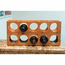 Lipper International Stacking 5-Bottle Wine Rack | Bamboo 12 Lipper International Stacking 5-Bottle Wine Rack | Bamboo -Dinnerware Sales 8305 horiz