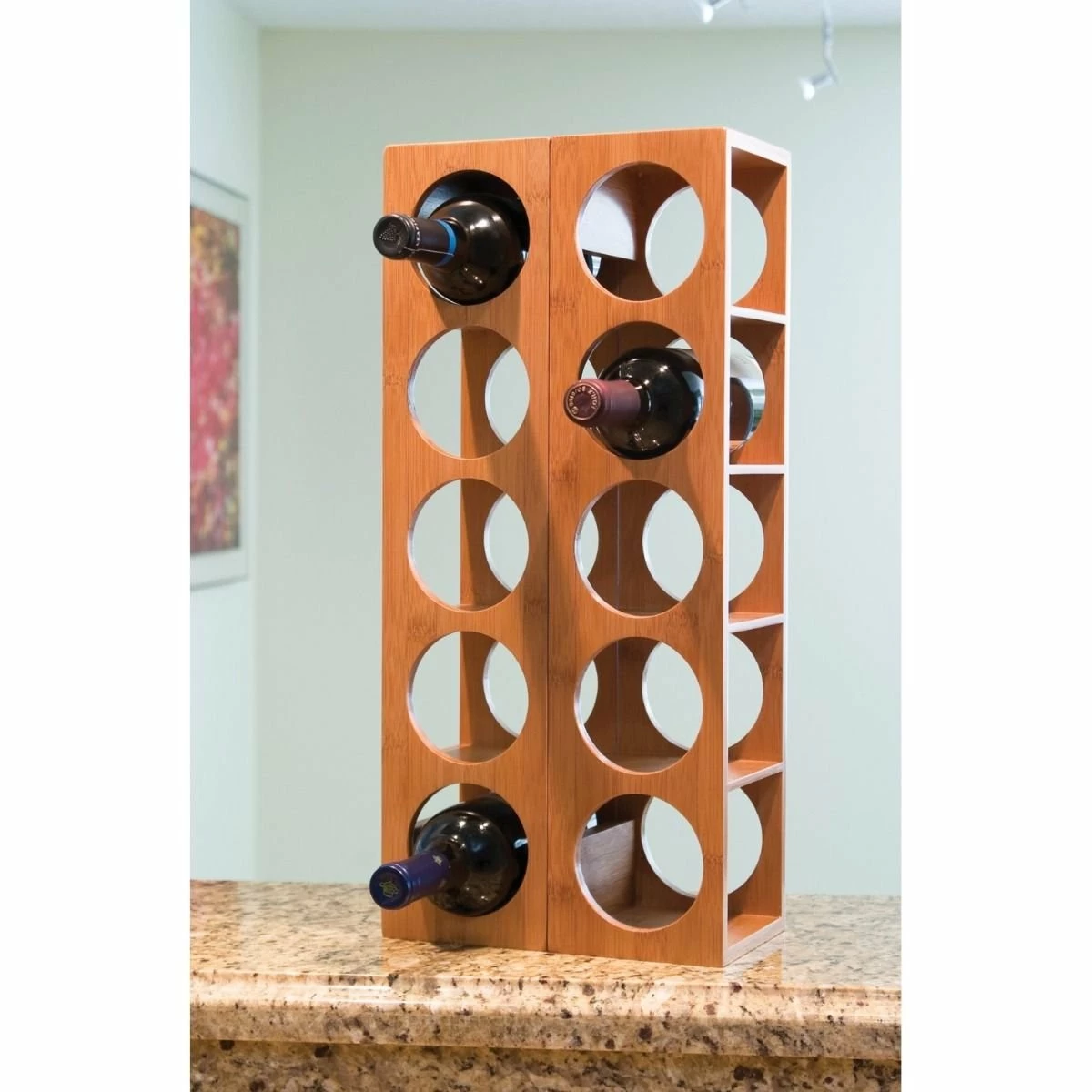 Lipper International Stacking 5-Bottle Wine Rack | Bamboo 7 Lipper International Stacking 5-Bottle Wine Rack | Bamboo - Image 5