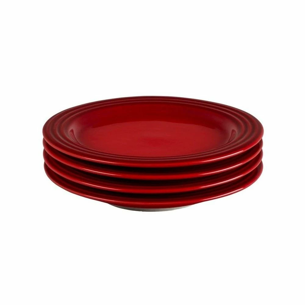 Le Creuset 8.5" Salad Plates - Set Of 4 | Cerise/Cherry Red 3 Le Creuset 8.5" Salad Plates - Set Of 4 | Cerise/Cherry Red