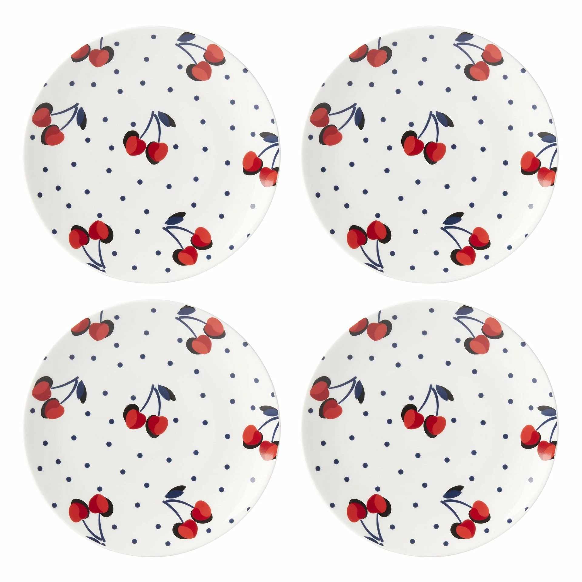 Kate Spade Vintage Cherry Dot Collection | 4-Piece Accent Plate Set 3 Kate Spade Vintage Cherry Dot Collection | 4-Piece Accent Plate Set