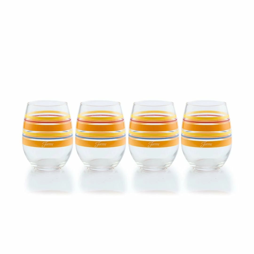 Fiesta® 15oz Stemless Glassware (Set Of 4) | Sienna Sunset 3 Fiesta® 15oz Stemless Glassware (Set Of 4) | Sienna Sunset