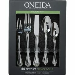 Oneida 18/0 Stainless Steel 45-Piece Flatware Set | Boutonniere -Dinnerware Sales 91d834ywmjl. ac sl1500