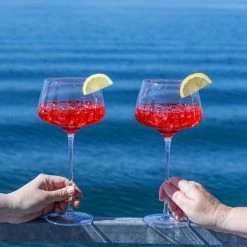 Viski® Angled Crystal Amaro Spritz Glasses 16 Viski® Angled Crystal Amaro Spritz Glasses -Dinnerware Sales 9428 true lifestyle 3