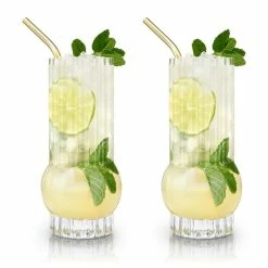 Viski® Deco Crystal Highball Glasses