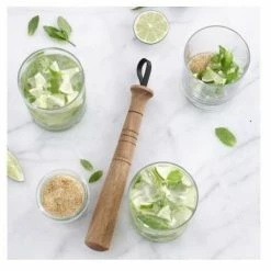 Trudeau Cocktail Muddler With Leather Strap | Acacia Wood -Dinnerware Sales 971507 2