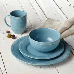 Rachael Ray Cucina Collection 16-Piece Dinnerware Set | Agave Blue -Dinnerware Sales agavedin7