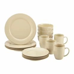 Rachael Ray Cucina Collection 16-Piece Dinnerware Set | Almond Cream