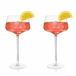 Viski® Angled Crystal Amaro Spritz Glasses