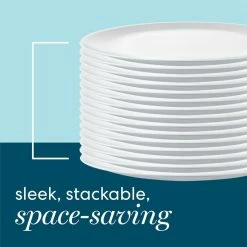 Corelle Livingware 16-Piece Dinnerware Set | Winter Frost White -Dinnerware Sales benefittiles stackable 1