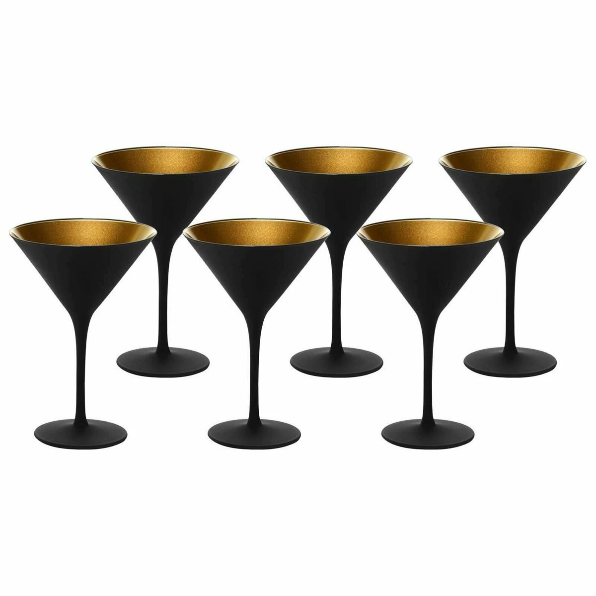 Stolzle 8oz Olympia Crystal Martini Glasses - Set Of 6 | Black & Gold 3 Stolzle 8oz Olympia Crystal Martini Glasses - Set Of 6 | Black & Gold
