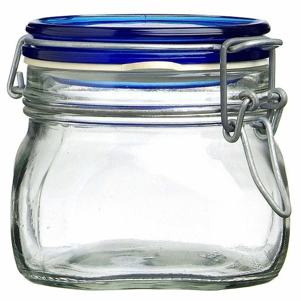 Bormioli Rocco 0.5L Swing Top Fido Canning Jars - Blue Lid | 6-pack 4 Bormioli Rocco 0.5L Swing Top Fido Canning Jars - Blue Lid | 6-pack - Image 2