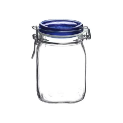 Bormioli Rocco 1L Swing Top Fido Canning Jar | Blue Lid