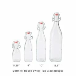 Bormioli Rocco 4.25oz Swing Top Bottle 15 Bormioli Rocco 4.25oz Swing Top Bottle -Dinnerware Sales bormioli rocco emilia glass bottles red height 4
