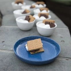 Fortessa Camp Melamine Coupe 7" Round Plate | Blue 8 Fortessa Camp Melamine Coupe 7" Round Plate | Blue -Dinnerware Sales camp sandia smores