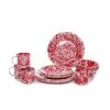 Crow Canyon Home Crow Canyon 16 Piece Enameled Dinnerware Set Red -Dinnerware Sales crow canyon 16 piece enameled dinnerware starter set dssrm