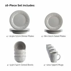 Rachael Ray Cucina Collection 16-Piece Dinnerware Set | Sea Salt Gray -Dinnerware Sales dinnersea2