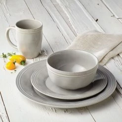 Rachael Ray Cucina Collection 16-Piece Dinnerware Set | Sea Salt Gray -Dinnerware Sales dinnersea7