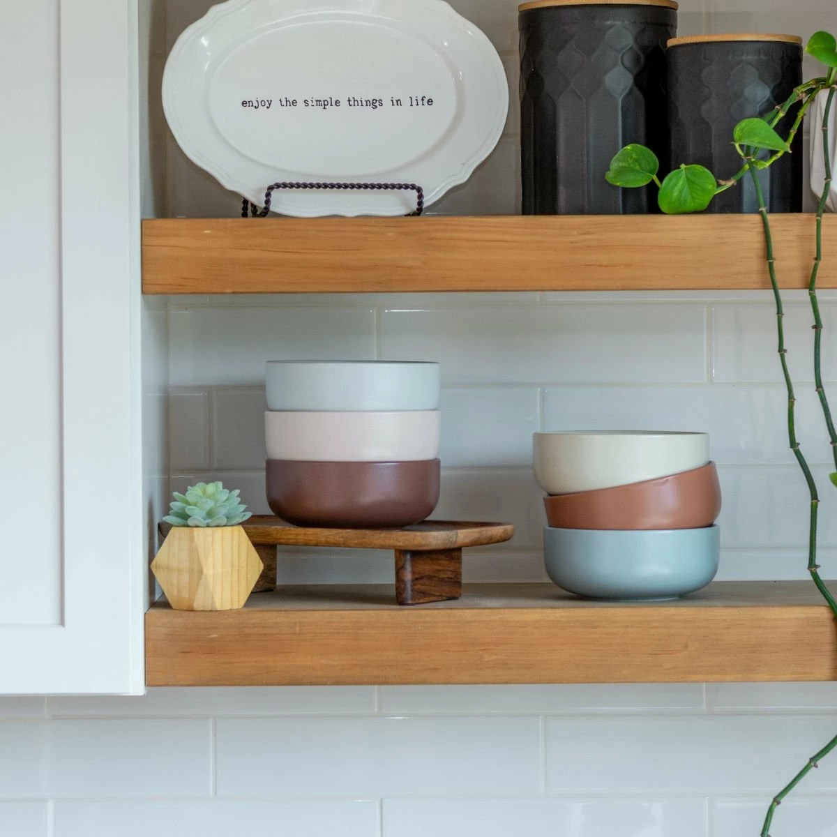 Everything Kitchens Modern Flat 8-Piece Bowl Set | Terracotta & Stone Gray 8 Everything Kitchens Modern Flat 8-Piece Bowl Set | Terracotta & Stone Gray - Image 6