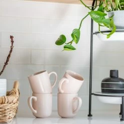 Everything Kitchens Modern Flat 15oz Mugs (Set Of 4) | Soft Pink -Dinnerware Sales ek modern flat lifestyle squares 0018 capture0023