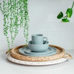 Everything Kitchens Modern Flat 15oz Mugs (Set Of 4) | Dusty Blue -Dinnerware Sales ek modern flat lifestyle squares 0025 capture0014 3