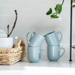 Everything Kitchens Modern Flat 15oz Mugs (Set Of 4) | Dusty Blue -Dinnerware Sales ek modern flat lifestyle squares 0033 capture0008 1
