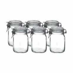 Bormioli Rocco 1L Swing Top Fido Canning Jars | 6-pack